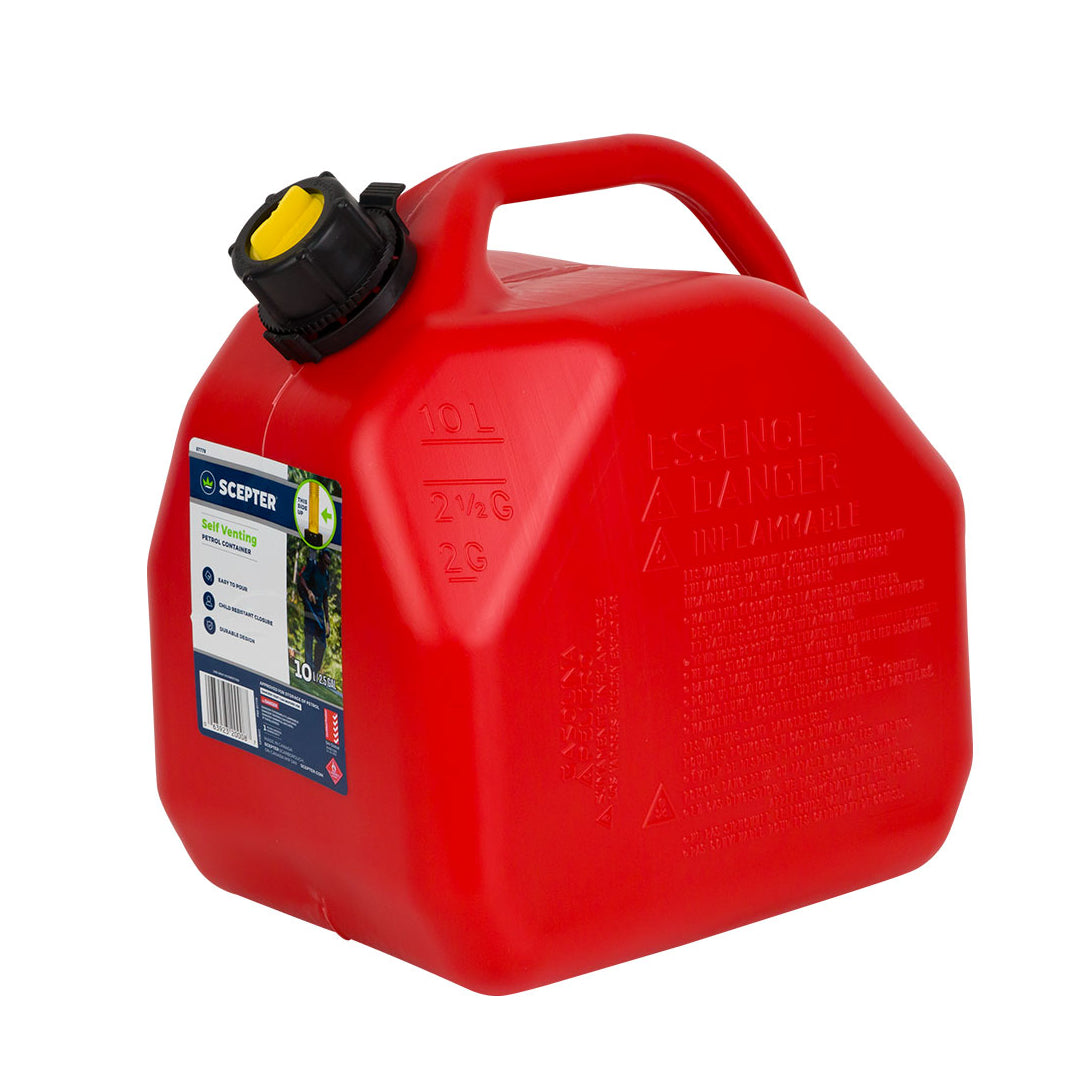 Plastic 10 Litre Fuel Can - Includes Pourer Spout