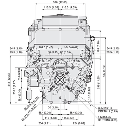 Kawasaki FD750D 25.0HP Liquid Cooled Petrol Engine