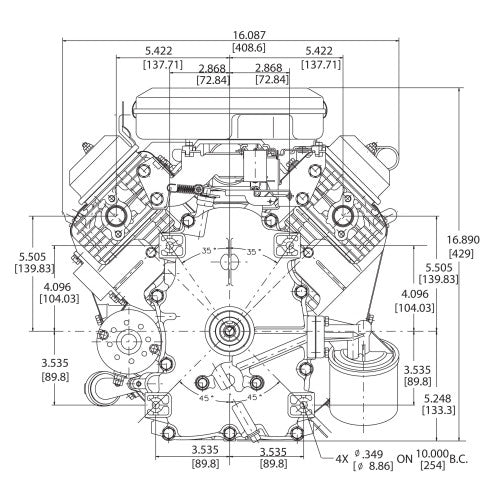 Vanguard 18HP V-Twin Vertical Shaft Petrol Engine