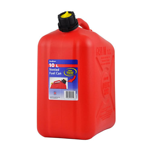 Plastic 10 Litre Fuel Can - Includes Pourer Spout
